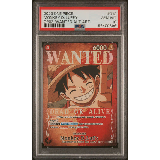 ONE PIECE OP-03: Monkey.D.Luffy Wanted Alternate Art / PSA 10