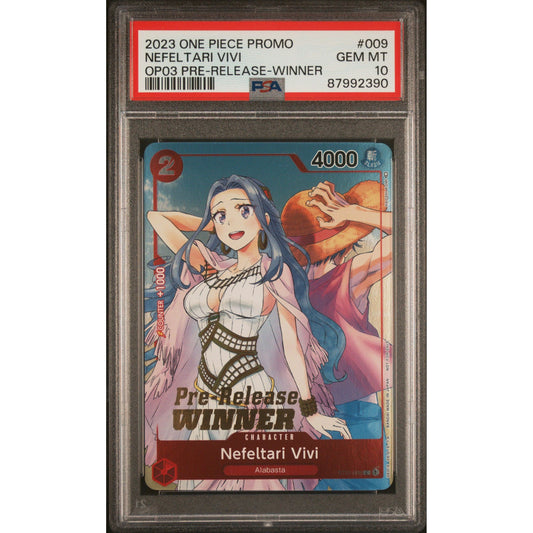 ONE PIECE OP-03 PROMO: Nefeltari Vivi Pre-Release-Winner / PSA 10